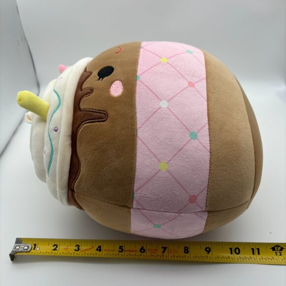 Squishmallows 12" Allegra Winking Chocolate Frappe Pink Sleeve Stuffed Plush Toy - Picture 4 of 4